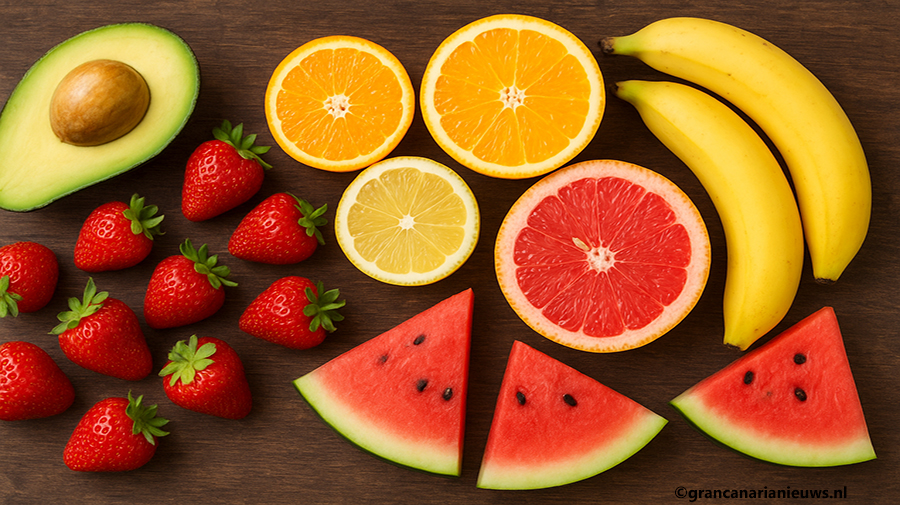 De verborgen reis van fruit van Mercalaspalmas naar het toeristische feest van Maspalomas